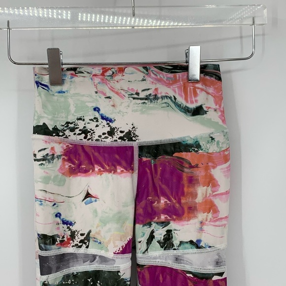 Lululemon high times leggings pigment wave white colorblock pink active yoga 2 - Picture 4 of 4